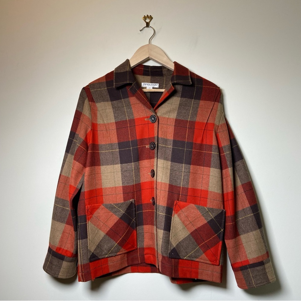 Pendleton Retro Limited Edition Boxy Plaid Wool Jacket Small Petite